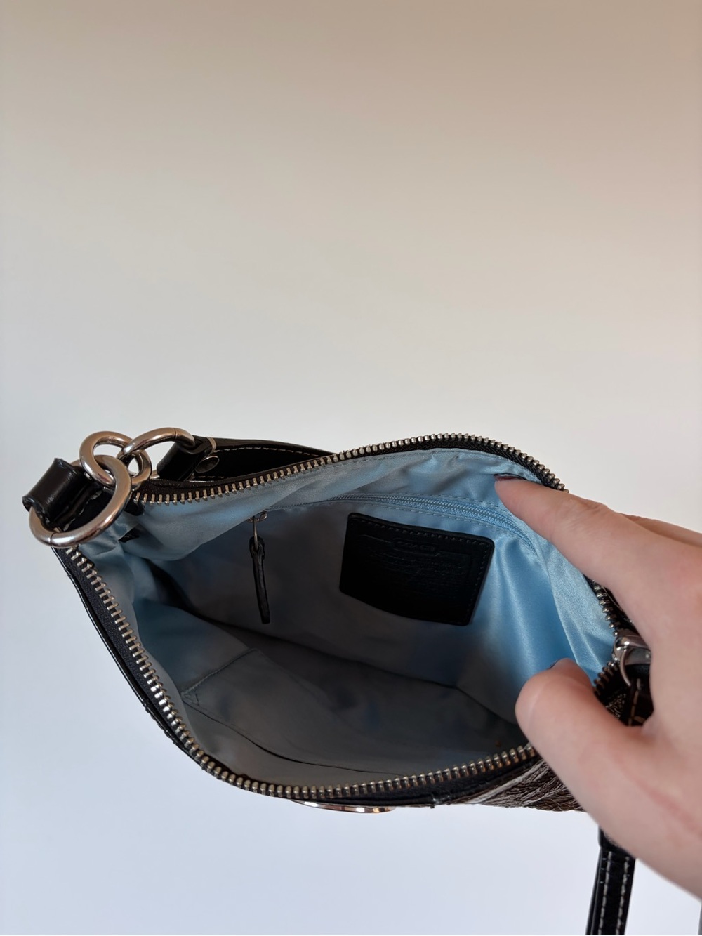 COACH Black Leather Mini Shoulder Bag with Silver Hardware - Picture 3 of 5